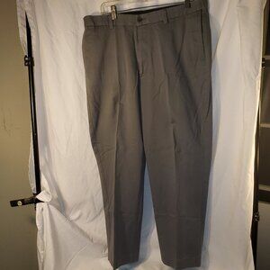 Savane Men's 36W x 29L Gray Tailored 2U Comfort Waist Khaki Pants